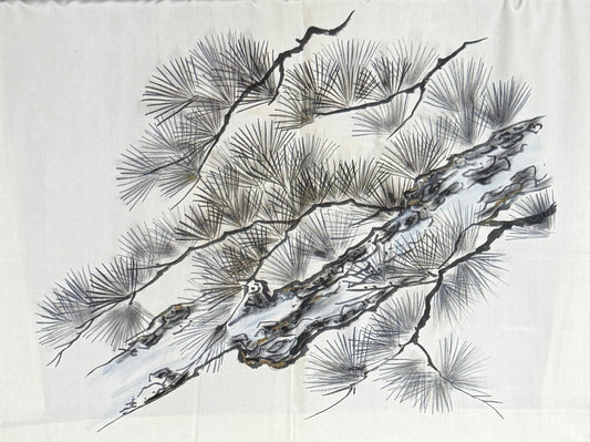 VINTAGE KAWAII HAORI oversized "oshima, blue, matu , 058"