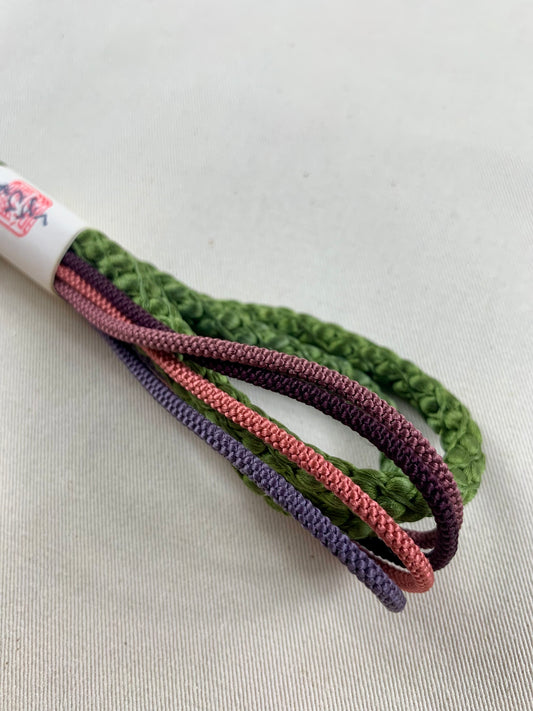 KIMONO OBI Belt Tie Vintage Silk Kimono Cord OBIJIME MIX ”green,pink”