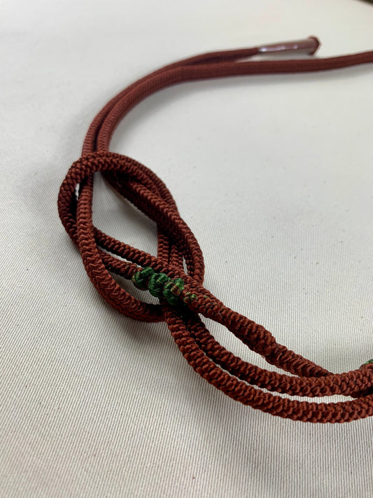KIMONO OBI Belt Tie Vintage Silk Kimono Cord OBIJIME”brown,green”