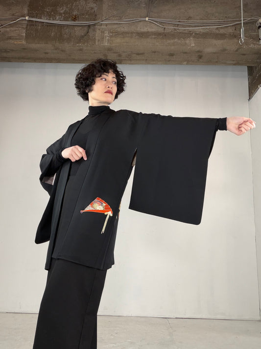 VINTAGE BLACK HAORI "BLK153"