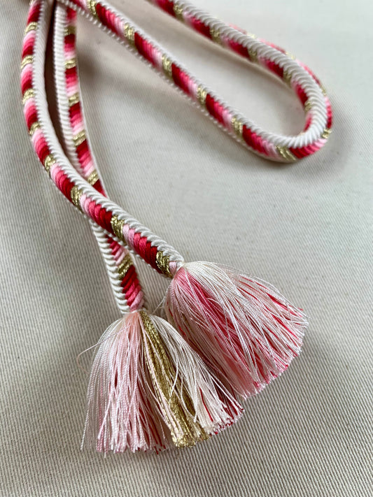 KIMONO OBI Belt Tie Vintage Silk Kimono Cord OBIJIME”white,red,pink,mix"