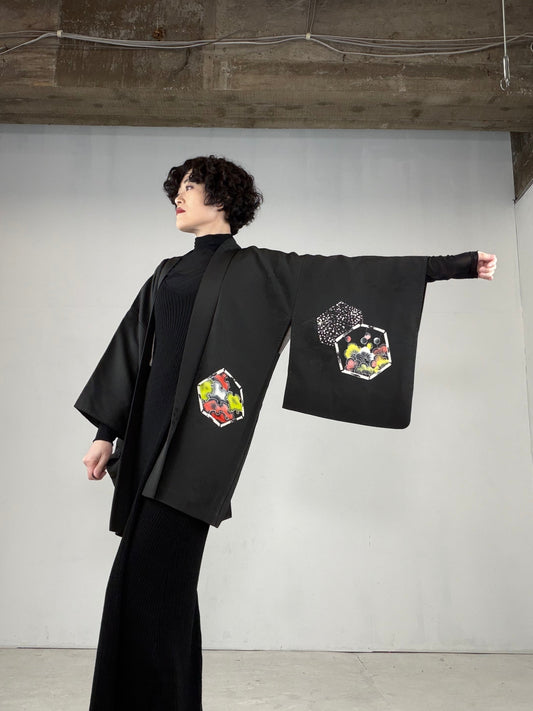 VINTAGE BLACK HAORI "BLK145"