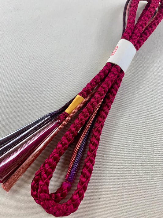 KIMONO OBI Belt Tie Vintage Silk Kimono Cord OBIJIME MIX ”redpink,pink”