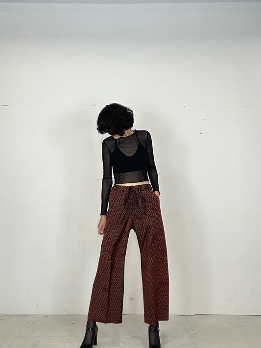 12 KIKKOU Tsumugi HAORI and KIMONO elastic waist pants upcycled from Japanese kimono