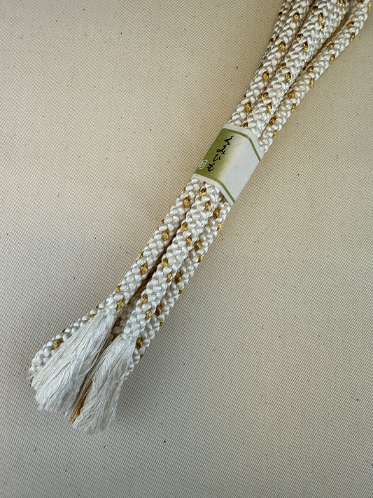 KIMONO OBI Belt Tie Vintage Silk Kimono Cord OBIJIME SHIRO GOLD