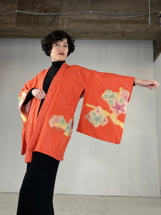 VINTAGE SHIBORI HAORI "SIB122" *high-damage