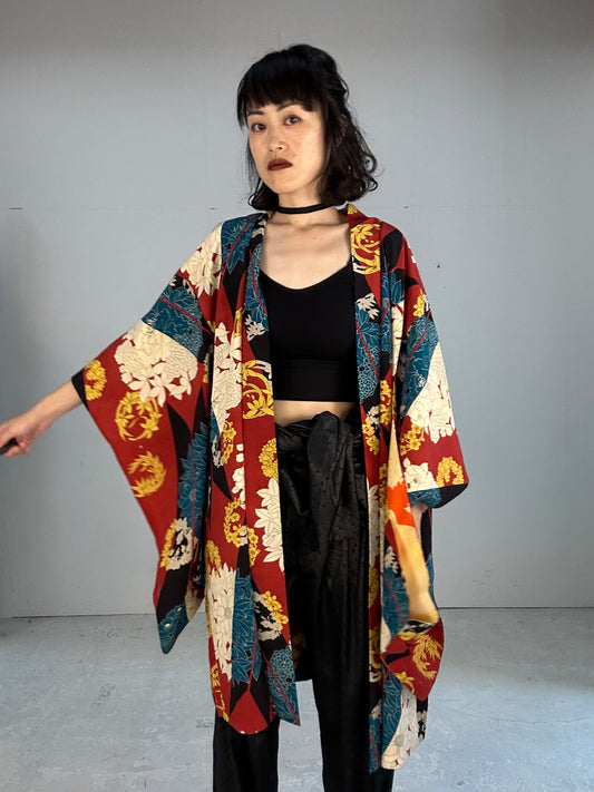 KAWAII HAORI "antique shikikusabana"