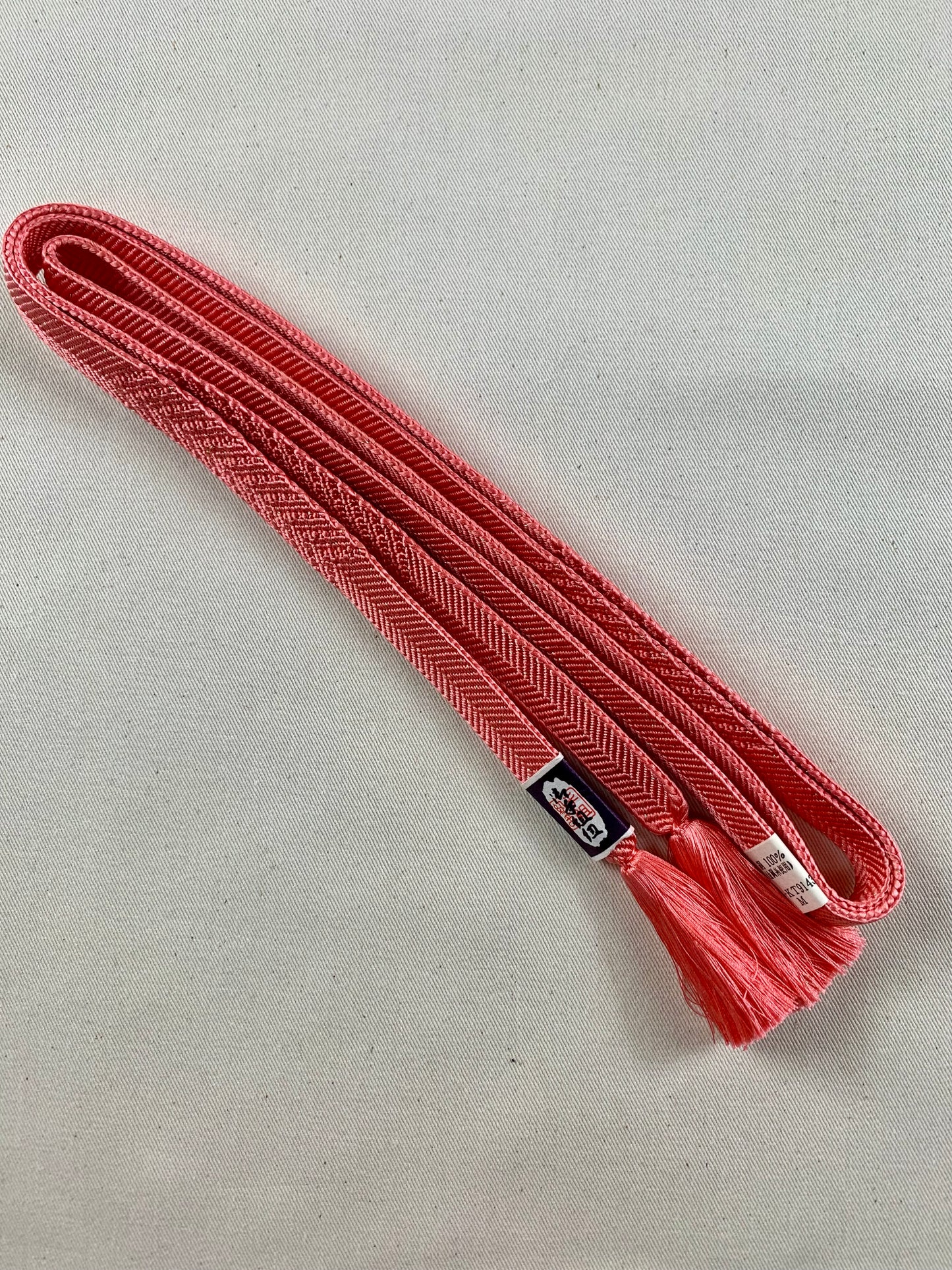 KIMONO OBI Belt Tie Vintage Silk Kimono Cord OBIJIME ”pink,hiraori"