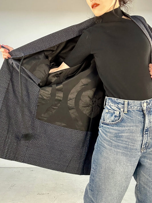 KAWAII HAORI oversized "kasuri kuro"