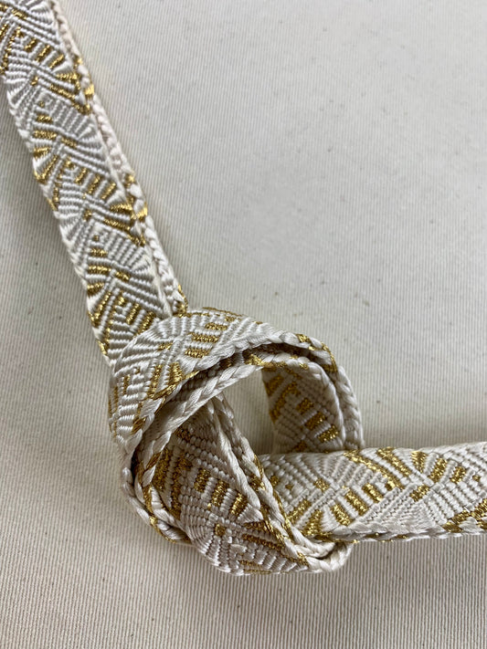 KIMONO OBI Belt Tie Vintage Silk Kimono Cord OBIJIME”gold,white,*damage