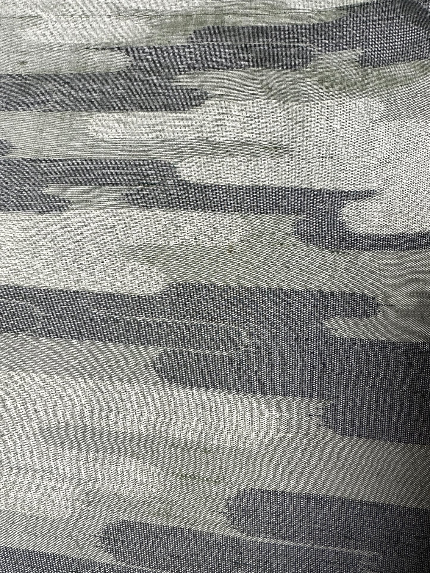 Kimono dress gown and string belt upcycled from Japanese kimono "tsumugi cloud pattern" :damage