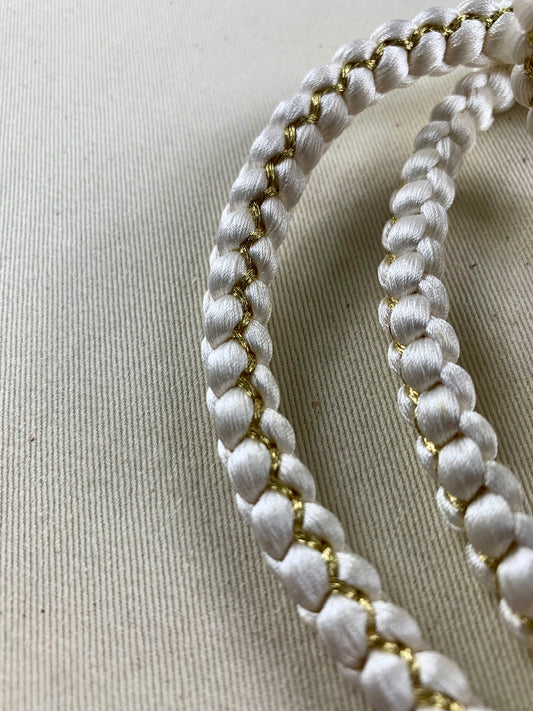 KIMONO OBI Belt Tie Vintage Silk Kimono Cord OBIJIME ”gold,white,maru"