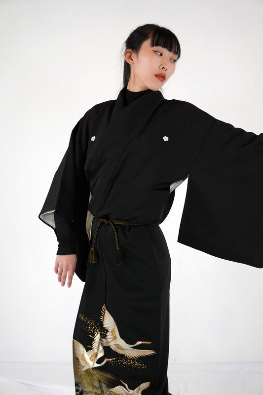 Redefining the Vintage Kurotomesode Collection "Tsuru, KTS003"