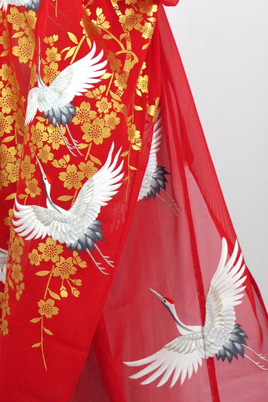 VINTAGE UCHIKAKE "Rare Sheer Elegance – Sha Uchikake"