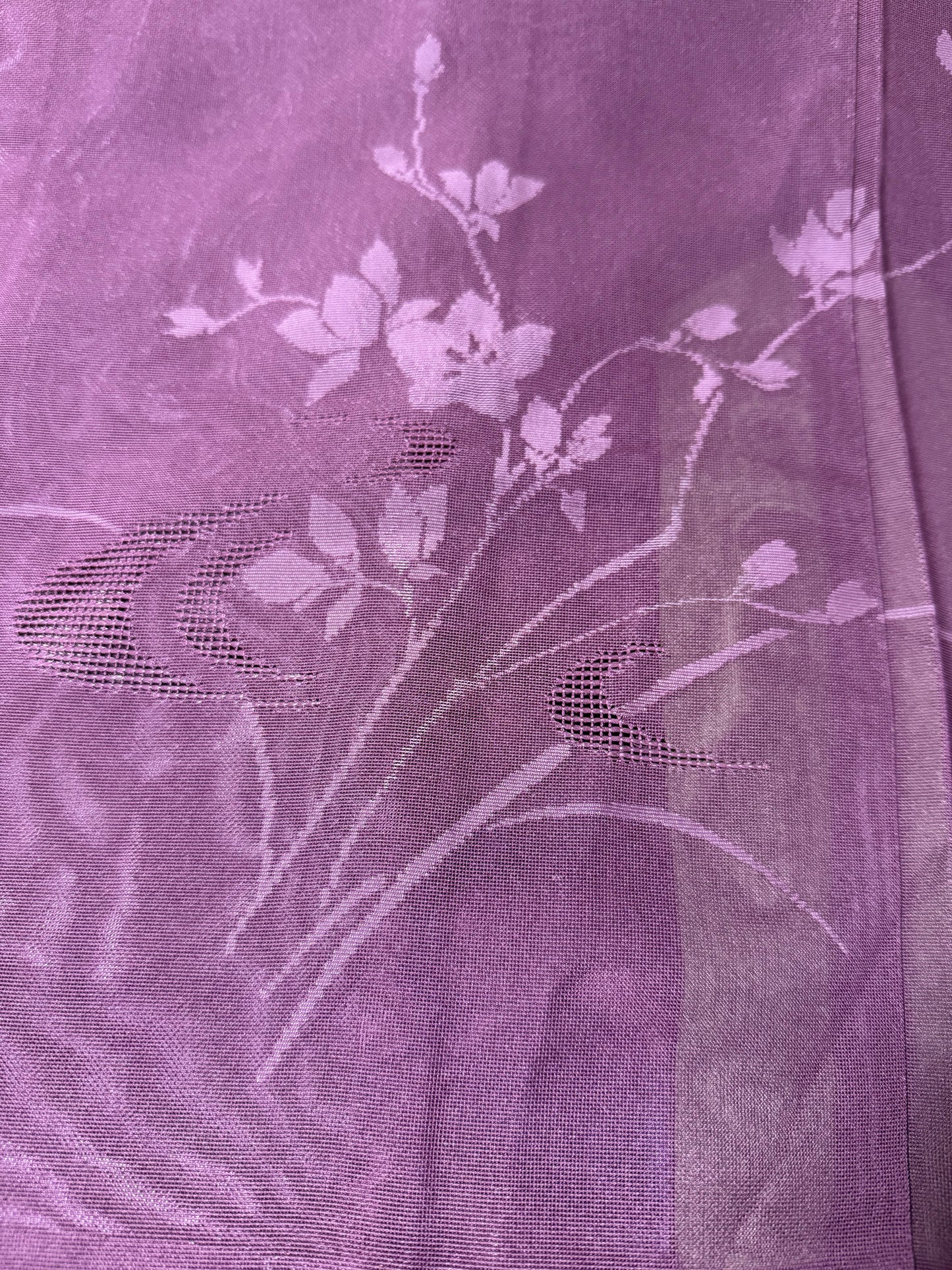 VINTAGE BLACK HAORI SHEER “murasaki, kikyo"