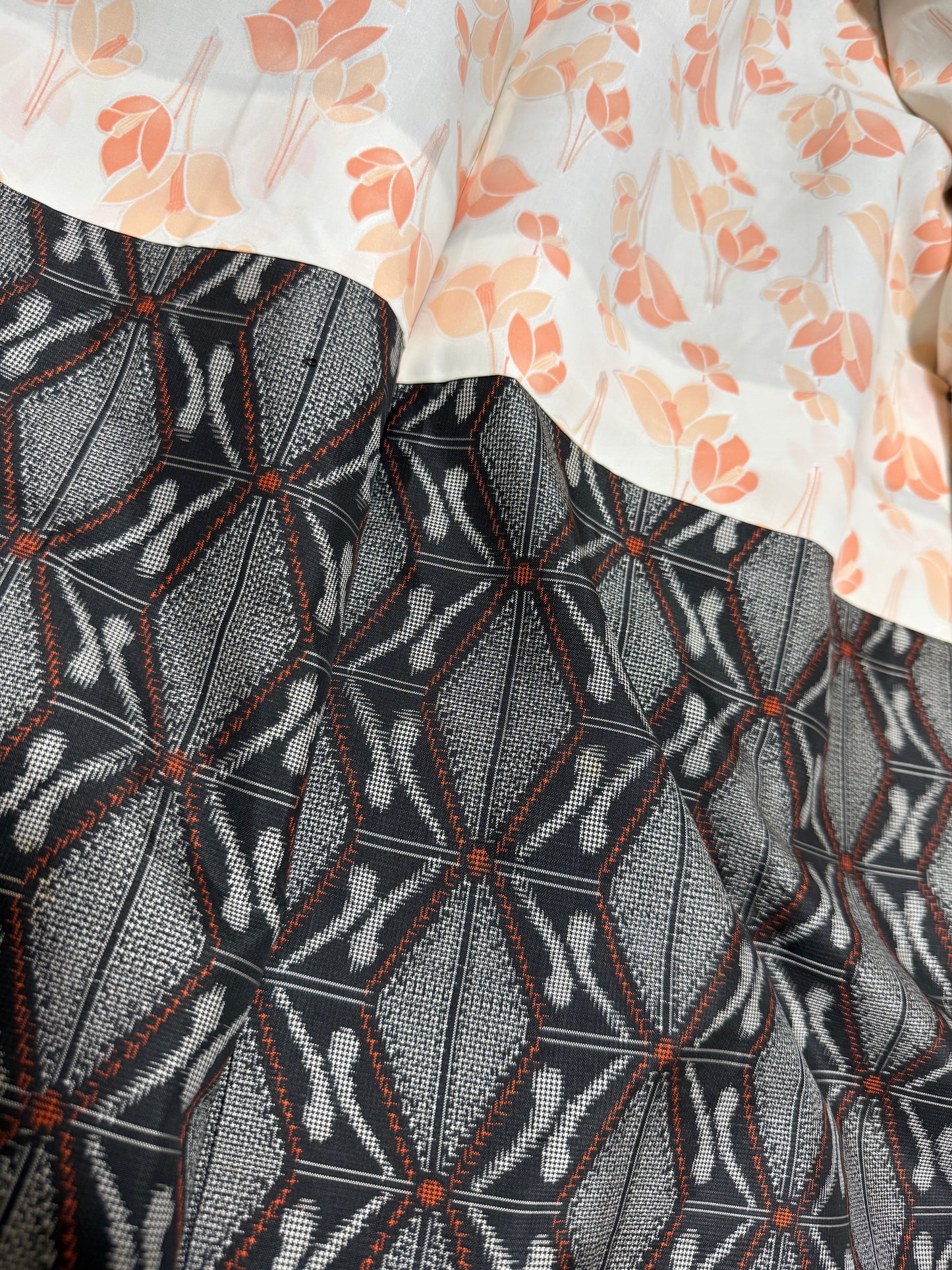 Vintage Tsumugi Haori & Kimono Skirt Set "AIC002" — Upcycled from Japanese Kimono