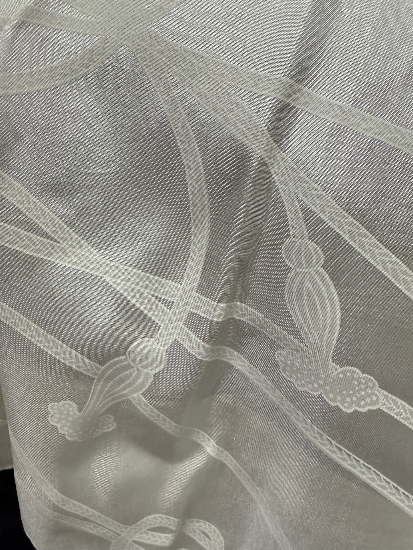 VINTAGE BLACK HAORI "painted, silver flower"