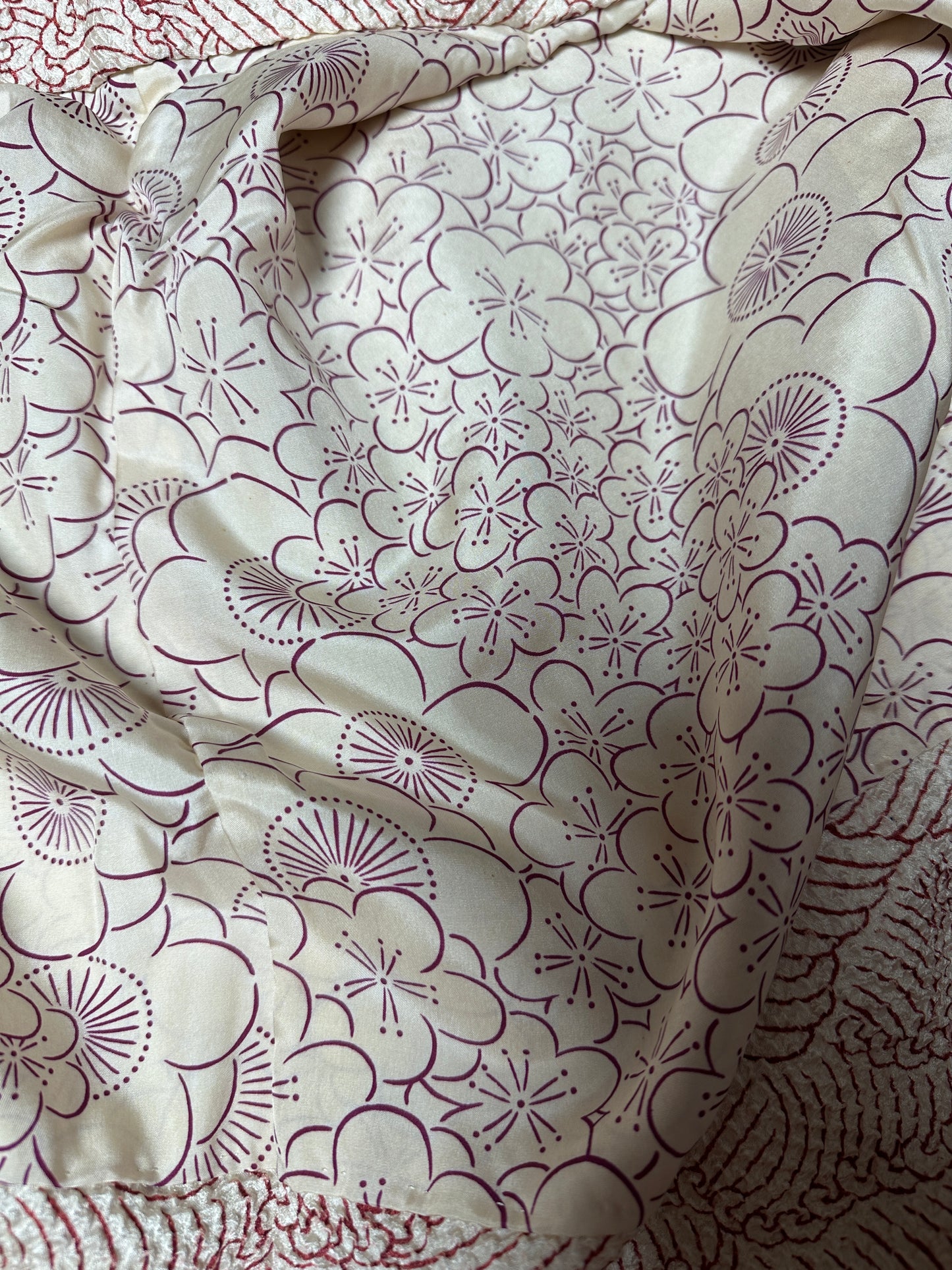 VINTAGE SHIBORI HAORI shiro ume