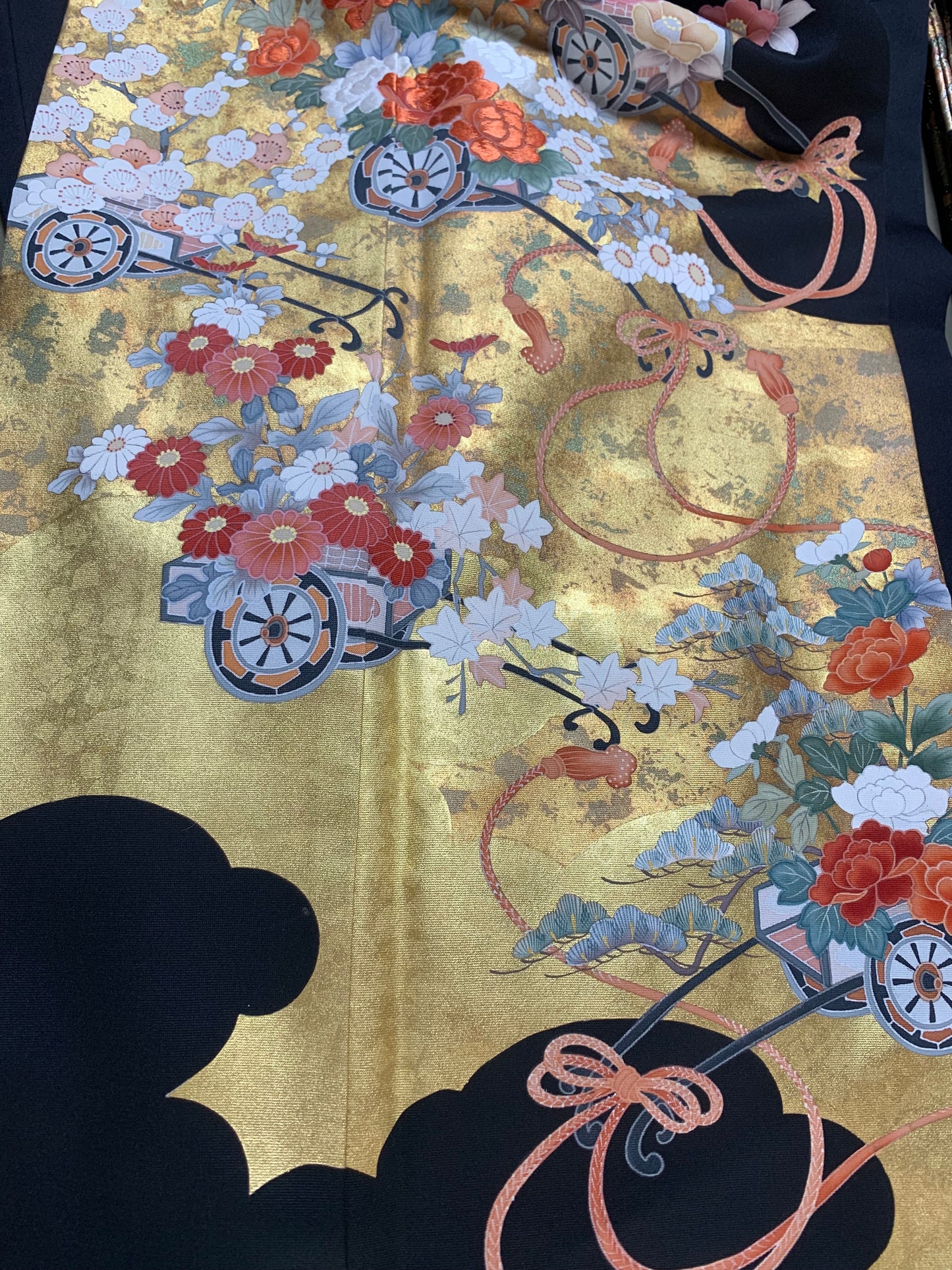 EDO-ZUMA SKIRT UPCYCLED FROM JAPANESE KIMONO "006"