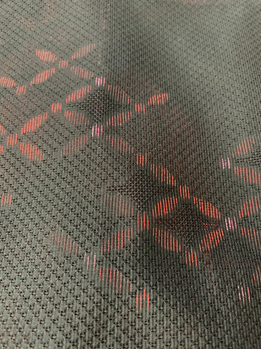 VINTAGE BLACK HAORI SHEER “koushi-flower"