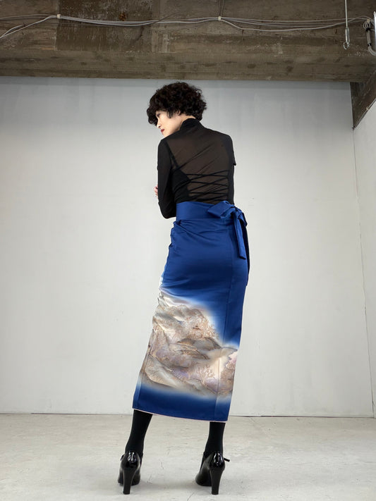 IROTOME SKIRT UPCYCLED FROM JAPANESE KIMONO "IRO119"