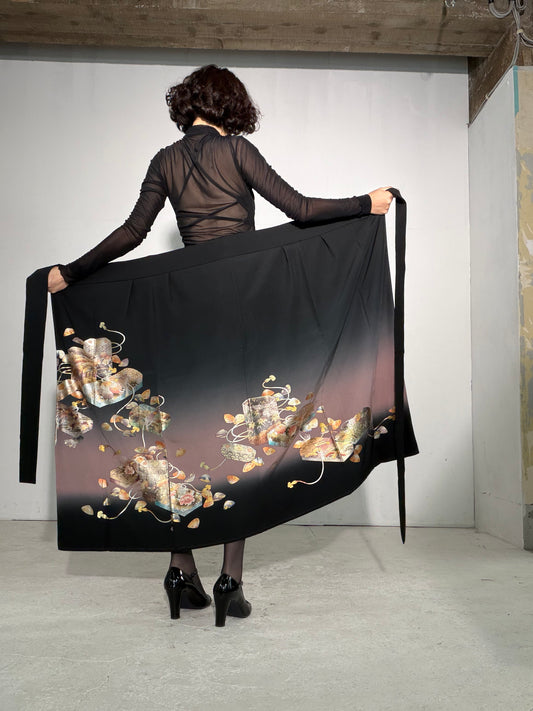 EDO-ZUMA SKIRT UPCYCLED FROM JAPANESE KIMONO "EDO058"