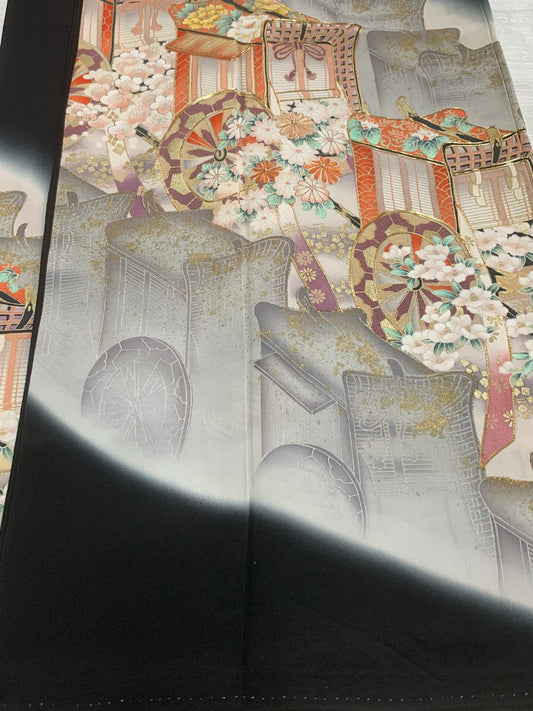 EDO-ZUMA SKIRT UPCYCLED FROM JAPANESE KIMONO "EDO027"