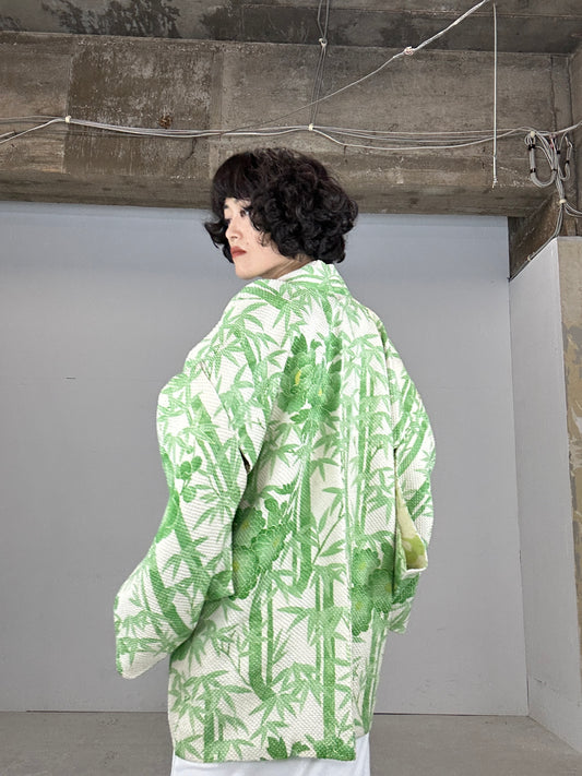 VINTAGE SHIBORI HAORI "take" * Inside fabric shows signs of age