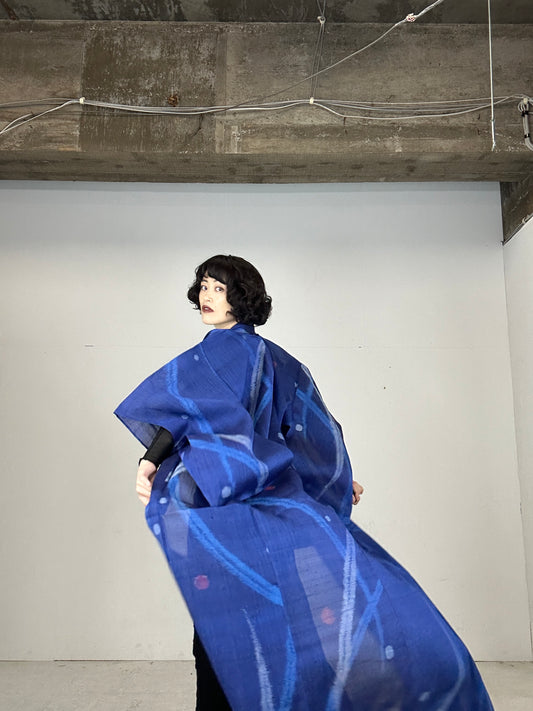 VINTAGE SHEER KIMONO "sha shibakusa"