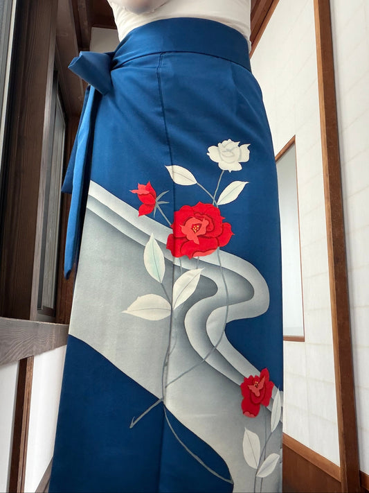 IROTOME SKIRT UPCYCLED FROM JAPANESE KIMONO "IRO146"