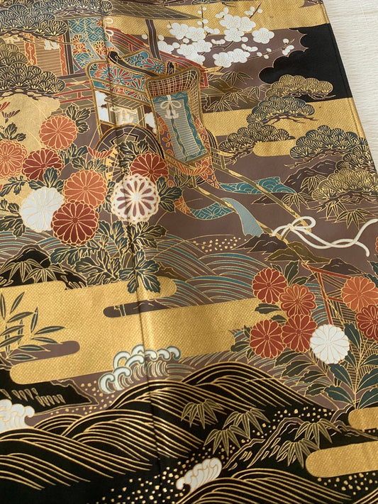 EDO-ZUMA SKIRT UPCYCLED FROM JAPANESE KIMONO "EDO064"