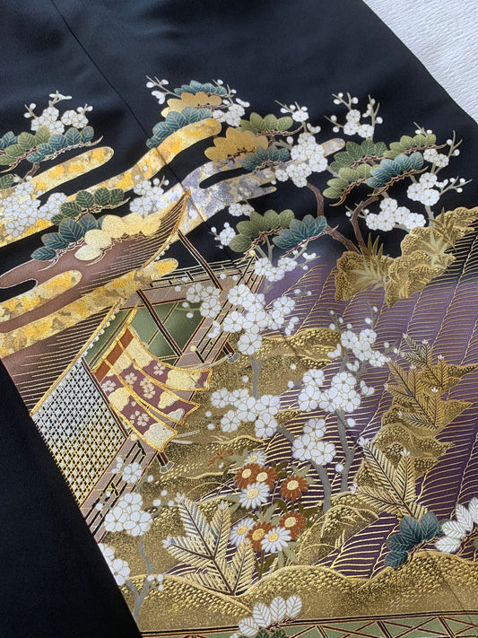 EDO-ZUMA SKIRT UPCYCLED FROM JAPANESE KIMONO "EDO071"