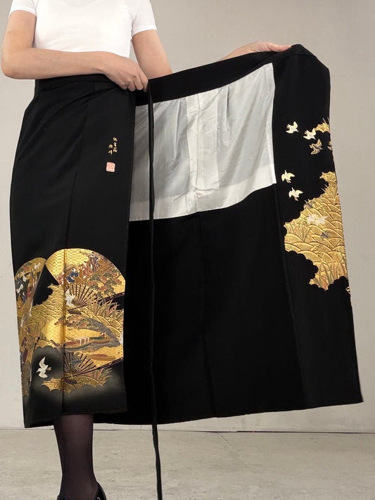 EDO-ZUMA SKIRT UPCYCLED FROM JAPANESE KIMONO "EDO033"