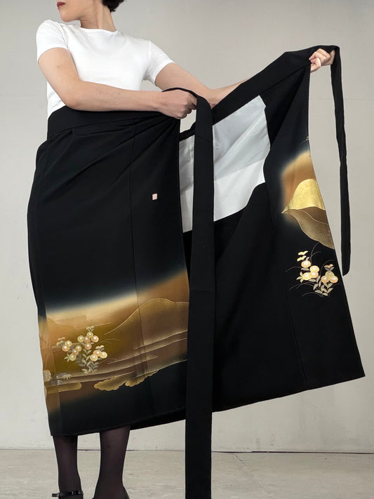 EDO-ZUMA SKIRT UPCYCLED FROM JAPANESE KIMONO "EDO036"