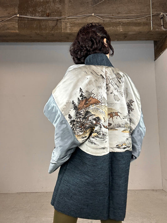 VINTAGE KAWAII HAORI "hige tsumugi, horse"