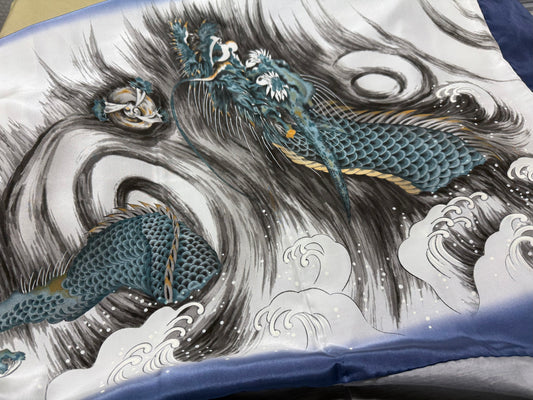 VINTAGE KAWAII HAORI oversized "Tsumugi, dragon"