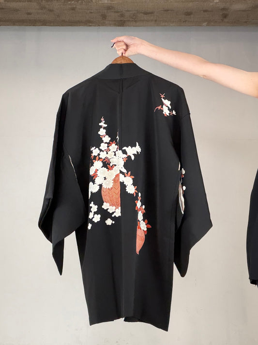 VINTAGE BLACK HAORI "BLK170" *damage