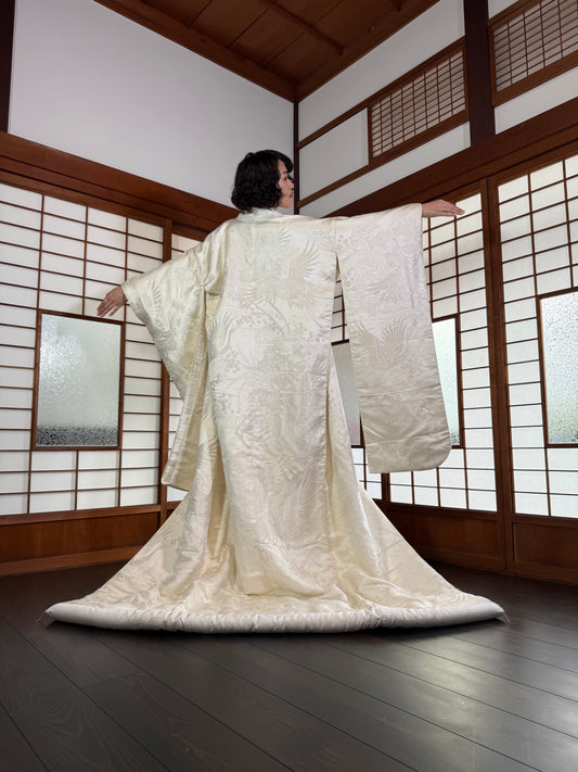 VINTAGE SHIROMUKU "tsuru 003 botan"