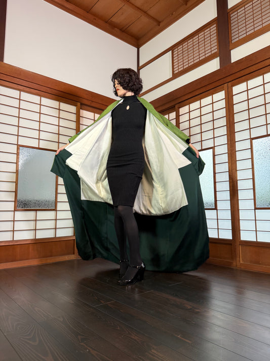 Redefining the Vintage Tomesode Collection "shibori, green"