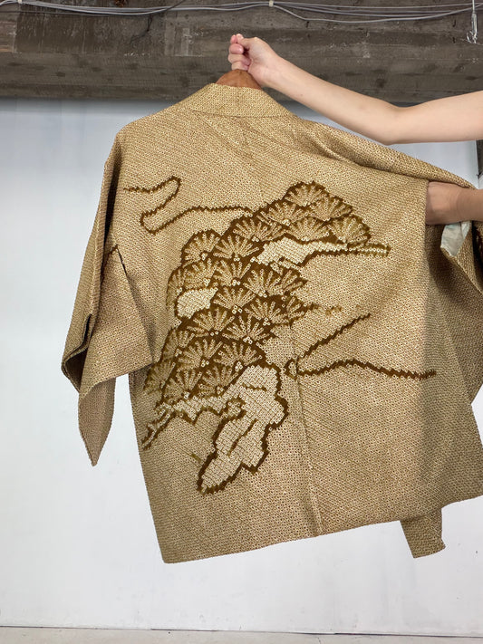 VINTAGE SHIBORI HAORI "matsu, SIB140" *damage