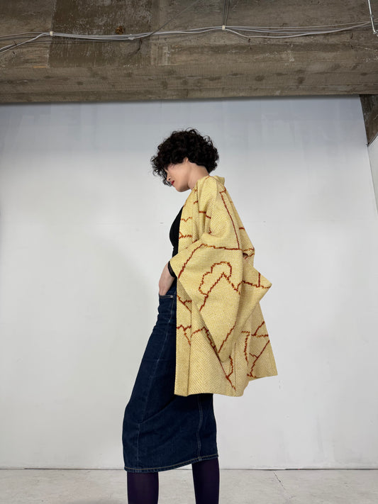 VINTAGE SHIBORI HAORI "kimidori"