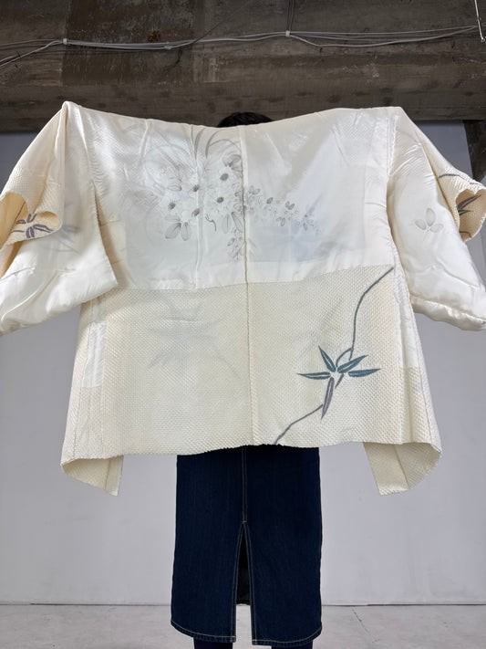VINTAGE SHIBORI HAORI "shiro, sasa"