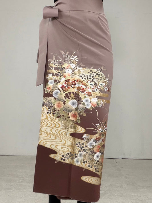 IROTOME SKIRT UPCYCLED FROM JAPANESE KIMONO "IRO131"