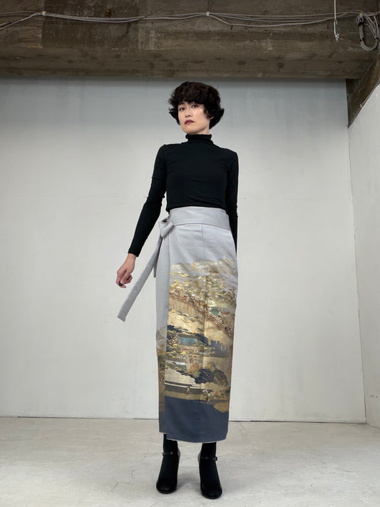 IROTOME SKIRT UPCYCLED FROM JAPANESE KIMONO "109"