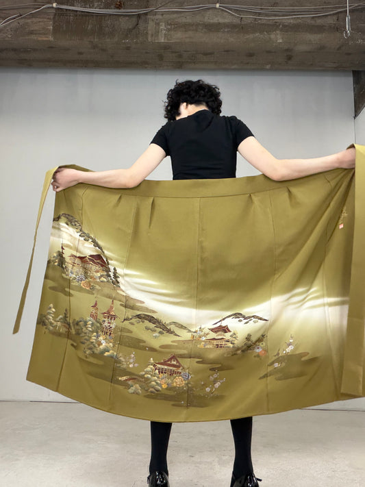 IROTOME SKIRT UPCYCLED FROM JAPANESE KIMONO "IRO122"