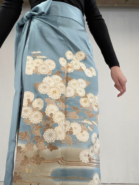 IROTOME SKIRT UPCYCLED FROM JAPANESE KIMONO "105"