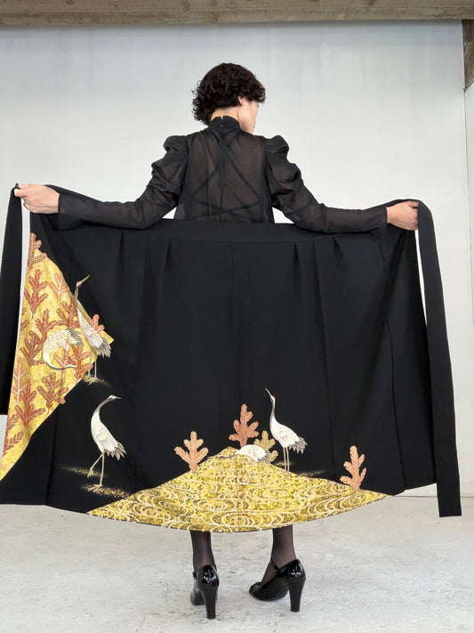 EDO-ZUMA SKIRT UPCYCLED FROM JAPANESE KIMONO "EDO046"
