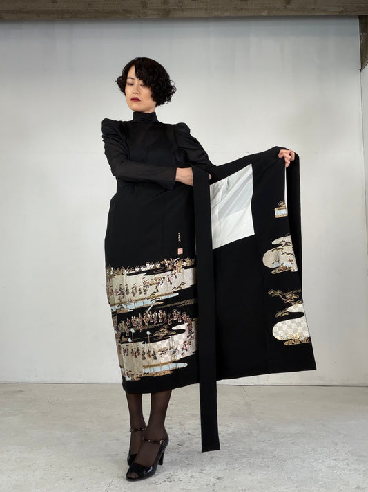 EDO-ZUMA SKIRT UPCYCLED FROM JAPANESE KIMONO "EDO047"