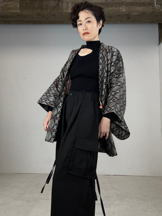 VINTAGE KAWAII HAORI "tsumugi, murayama oshima, " shoushi *damage