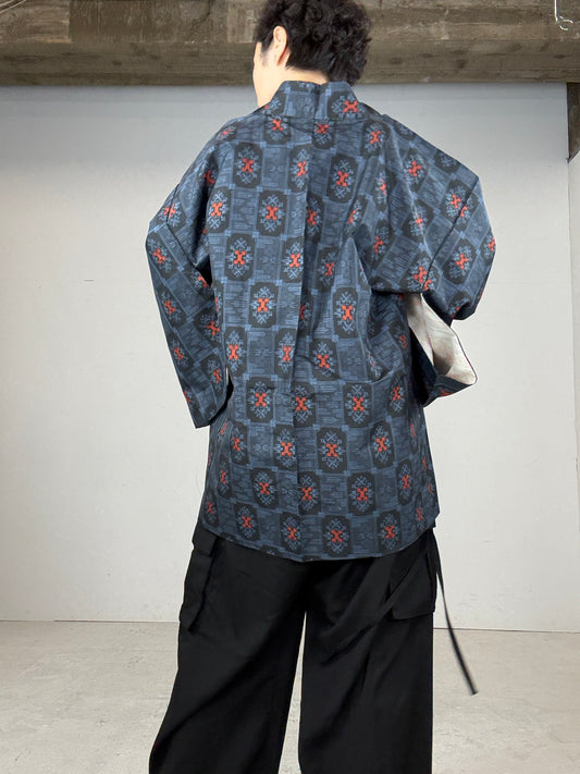 VINTAGE KAWAII HAORI "tsumugi, ao, murayama oshima, " shoushi